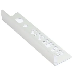 Genesis straight edge metal tile trim finished in bright silver ESA.91 available depths are 6mm, 8mm, 10mm, 12mm, 15mm, 18mm and 22.5mm.