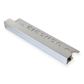 genesis square metal tile trim in bright silver .91 finish.