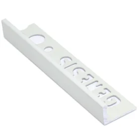 genesis straight edge metal matt white tile trim .02 finish.