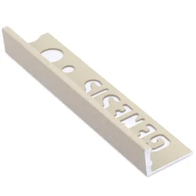 ESA.425 Genesis straight edge stone effect metal tile trim in Sand Stone, available in 8mm, 10mm and 12mm.